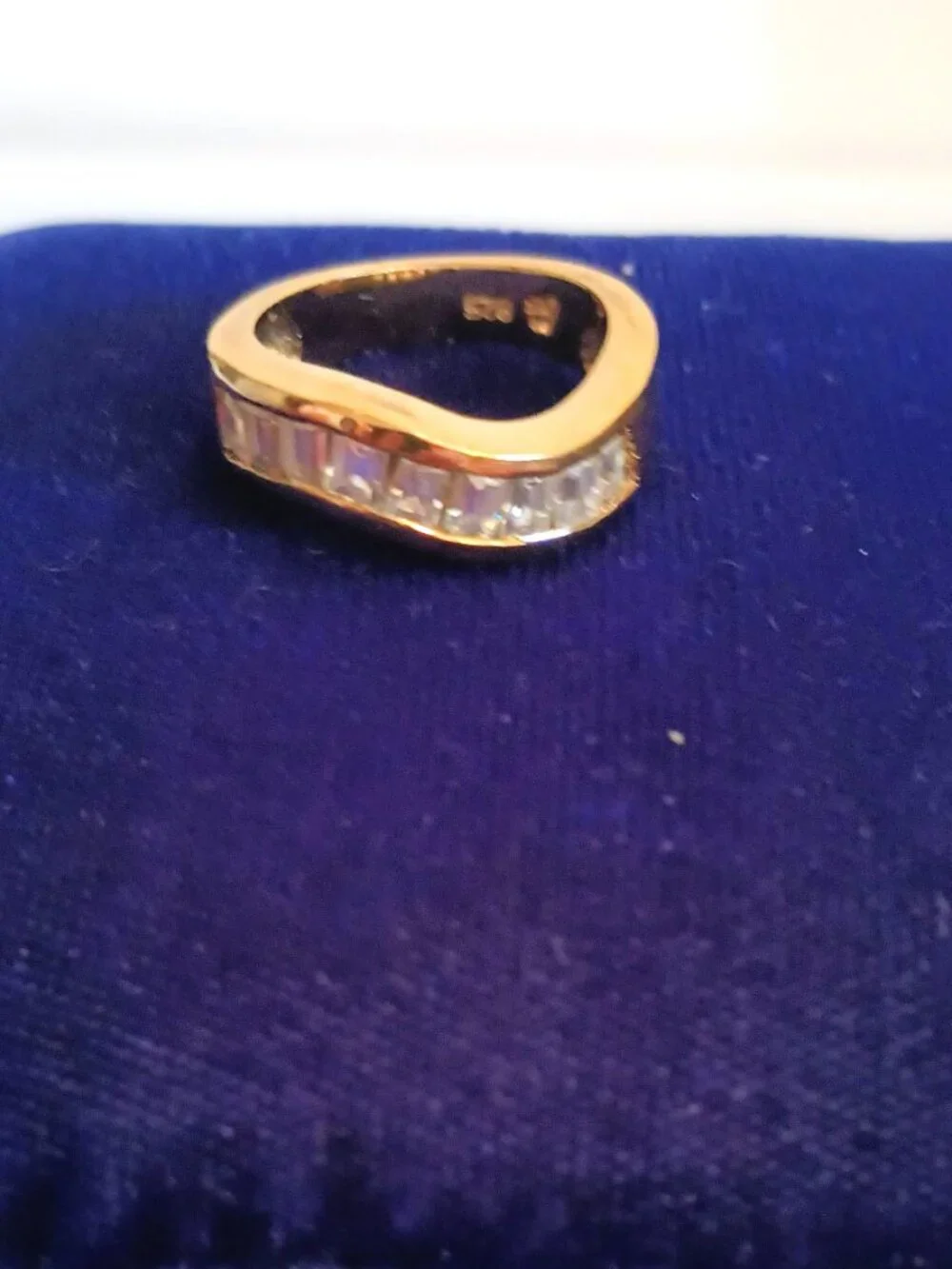 925 Tapered CZ Baguette Band 6 Curved Sterling Silver Ring